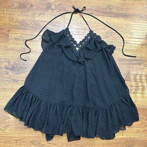 Shona Joy swiss polka dot babydoll mini dress